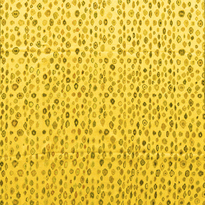 Square Machine Washable Solid Yellow Modern Rug, wshabs4572yw