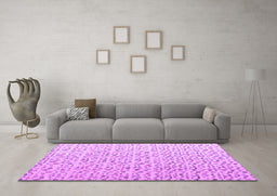 Machine Washable Solid Purple Modern Area Rugs in a Living Room, wshabs4572pur