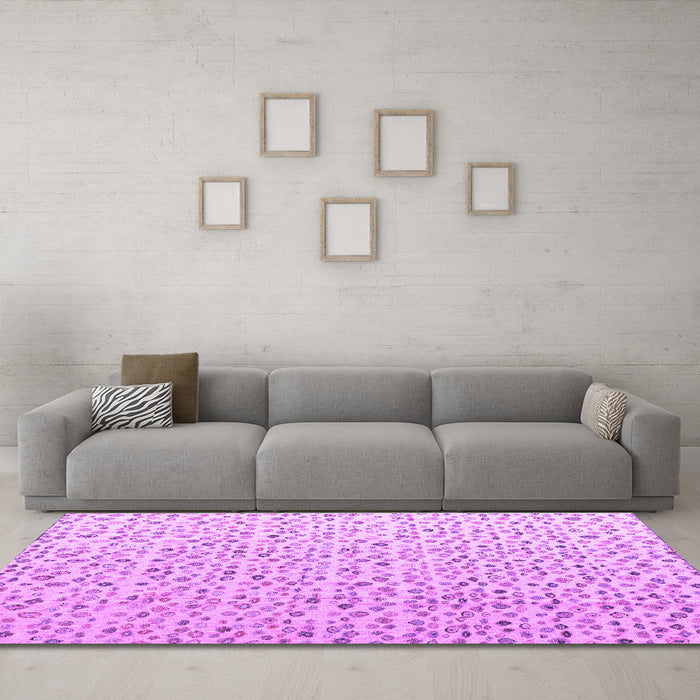 Machine Washable Solid Purple Modern Area Rugs in a Living Room, wshabs4572pur