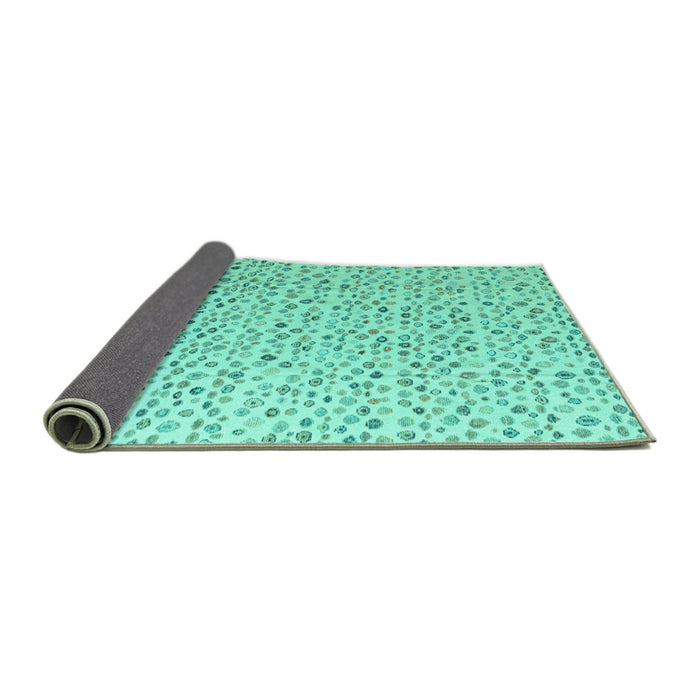 Sideview of Solid Turquoise Modern Rug, abs4572turq
