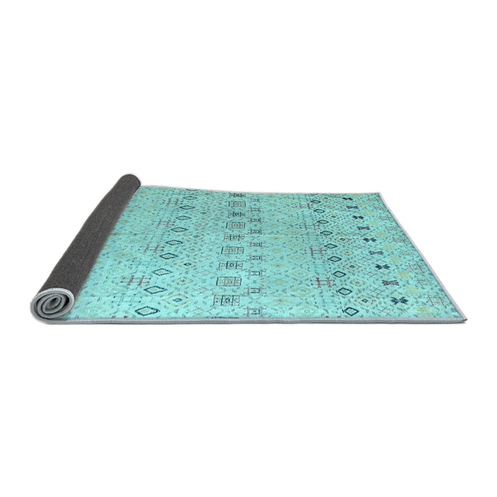 Sideview of Solid Light Blue Modern Rug, abs4573lblu
