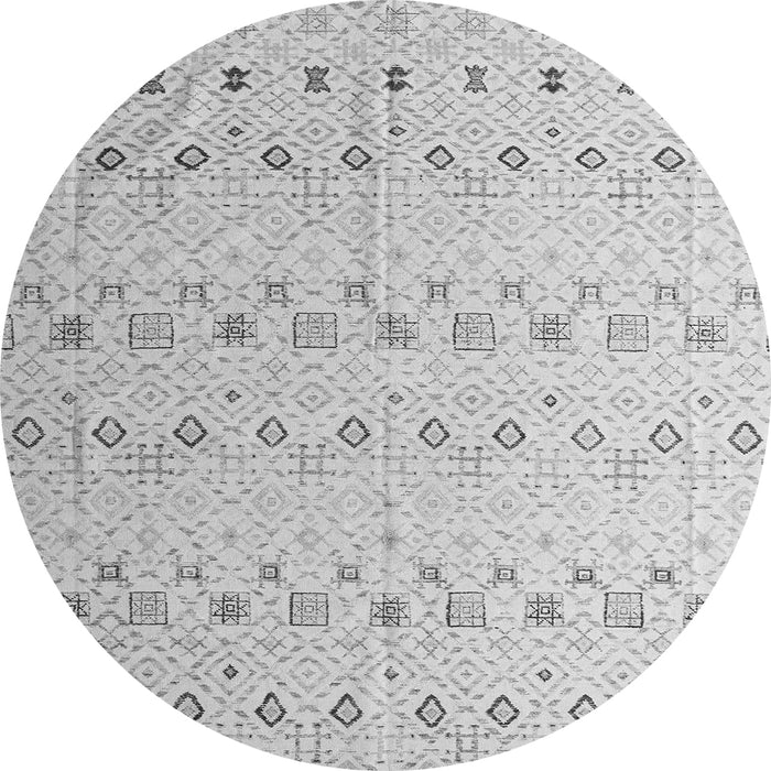 Round Solid Gray Modern Rug, abs4573gry