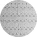 Round Solid Gray Modern Rug, abs4573gry