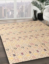 Abstract Light Copper Gold Solid Rug, abs4573