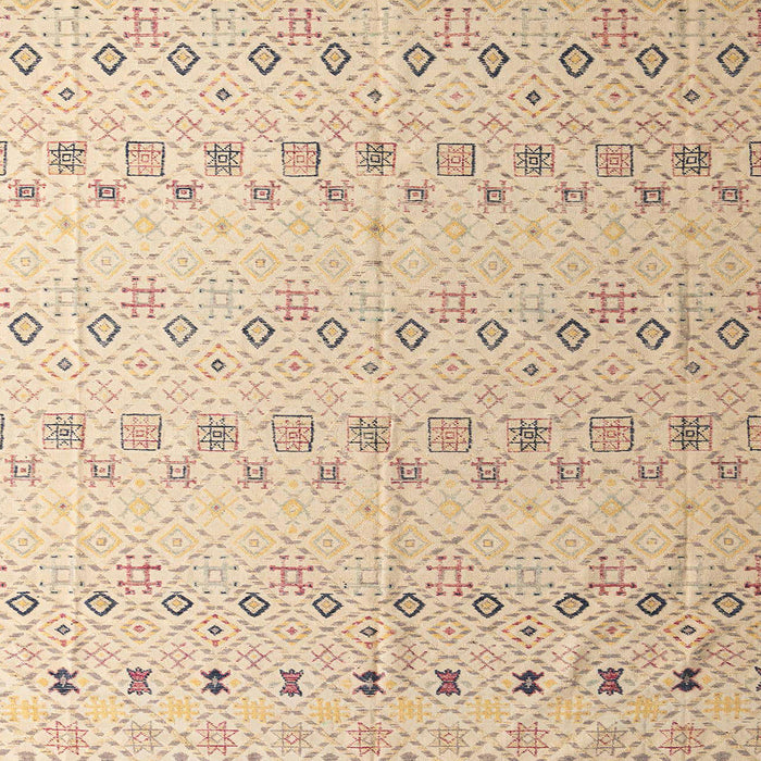 Square Machine Washable Abstract Light Copper Gold Rug, wshabs4573