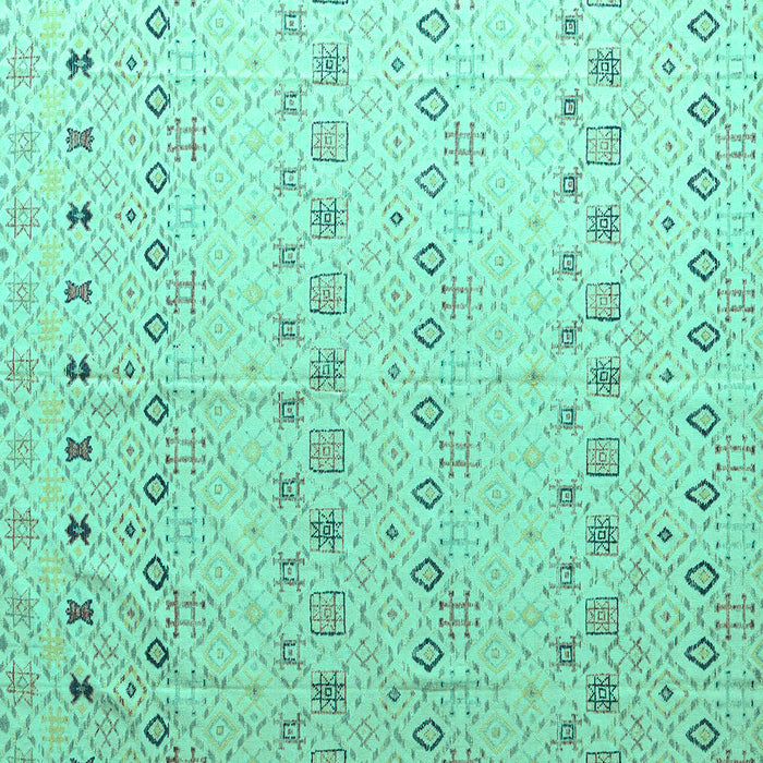 Square Solid Turquoise Modern Rug, abs4573turq