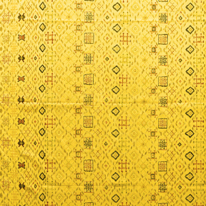 Square Solid Yellow Modern Rug, abs4573yw
