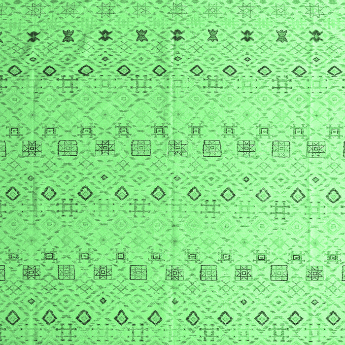 Square Machine Washable Solid Emerald Green Modern Area Rugs, wshabs4573emgrn