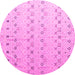 Round Solid Pink Modern Rug, abs4573pnk