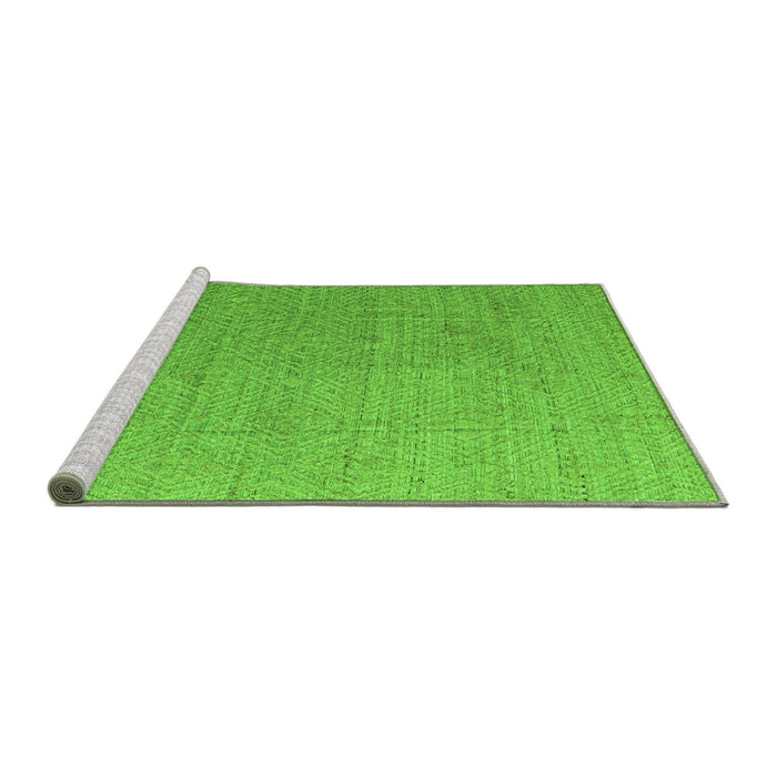 Sideview of Machine Washable Abstract Green Modern Area Rugs, wshabs4574grn