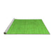 Sideview of Machine Washable Abstract Green Modern Area Rugs, wshabs4574grn