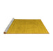 Sideview of Machine Washable Abstract Yellow Modern Rug, wshabs4574yw