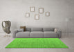 Machine Washable Abstract Green Modern Area Rugs in a Living Room,, wshabs4574grn