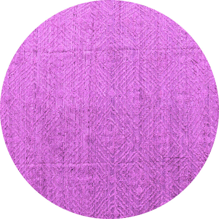Round Machine Washable Abstract Purple Modern Area Rugs, wshabs4574pur