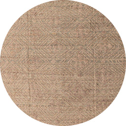 Round Abstract Brown Modern Rug, abs4574
