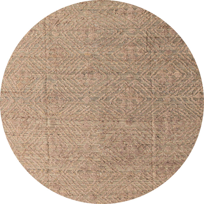 Round Abstract Brown Modern Rug, abs4574