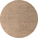 Round Abstract Brown Modern Rug, abs4574