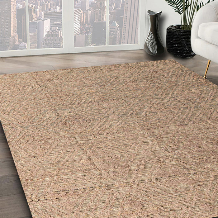 Machine Washable Abstract Brown Sugar Brown Rug in a Family Room, wshabs4574