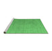 Sideview of Machine Washable Abstract Emerald Green Modern Area Rugs, wshabs4574emgrn