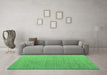 Machine Washable Abstract Emerald Green Modern Area Rugs in a Living Room,, wshabs4574emgrn