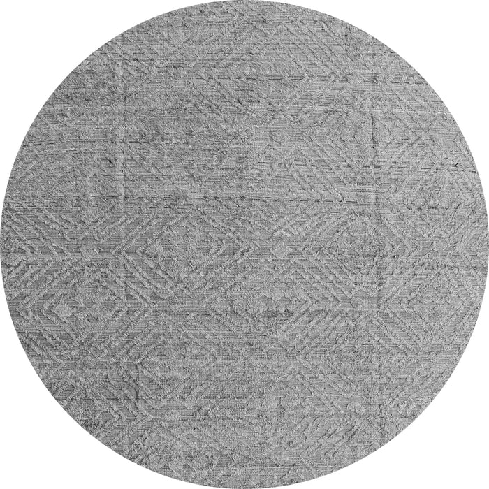 Round Abstract Gray Modern Rug, abs4574gry
