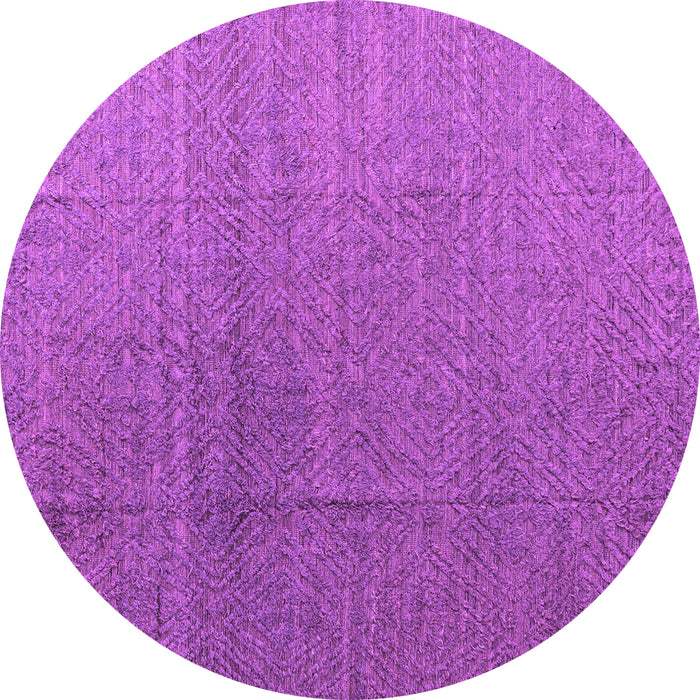 Round Abstract Purple Modern Rug, abs4575pur
