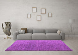 Machine Washable Abstract Purple Modern Area Rugs in a Living Room, wshabs4575pur
