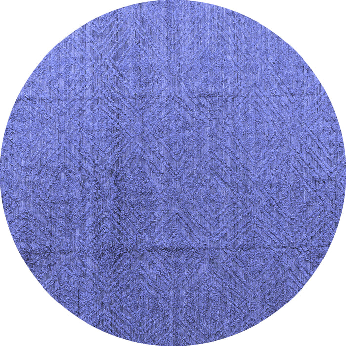 Round Abstract Blue Modern Rug, abs4575blu