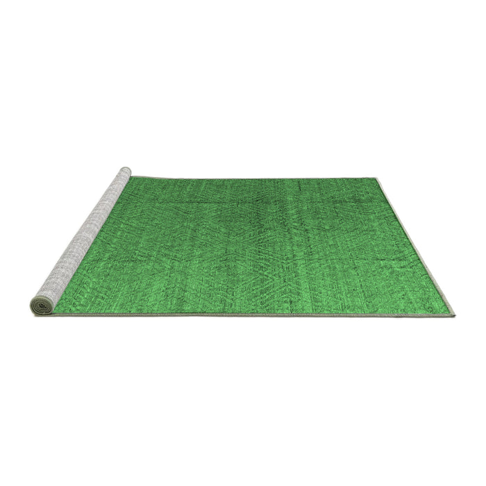 Sideview of Machine Washable Abstract Emerald Green Modern Area Rugs, wshabs4575emgrn