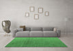 Machine Washable Abstract Emerald Green Modern Area Rugs in a Living Room,, wshabs4575emgrn