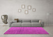 Machine Washable Abstract Pink Modern Rug in a Living Room, wshabs4575pnk