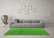 Machine Washable Abstract Green Modern Area Rugs in a Living Room,, wshabs4575grn