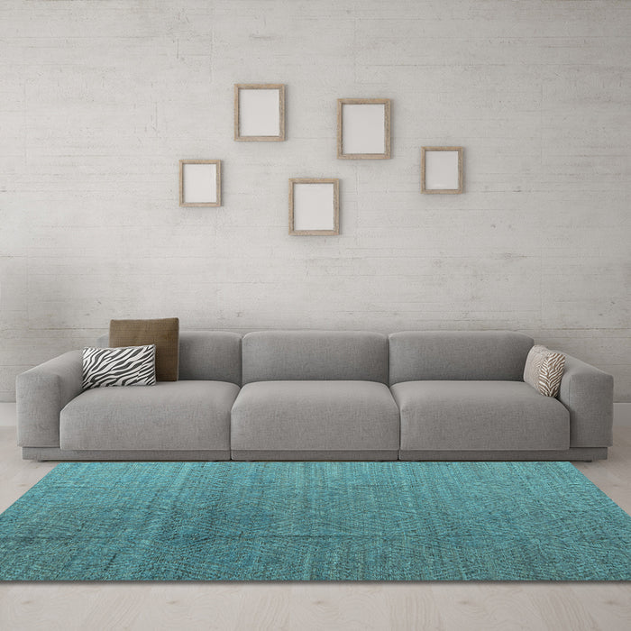 Machine Washable Abstract Light Blue Modern Rug in a Living Room, wshabs4575lblu