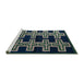 Sideview of Machine Washable Abstract Camouflage Green Rug, wshabs4576