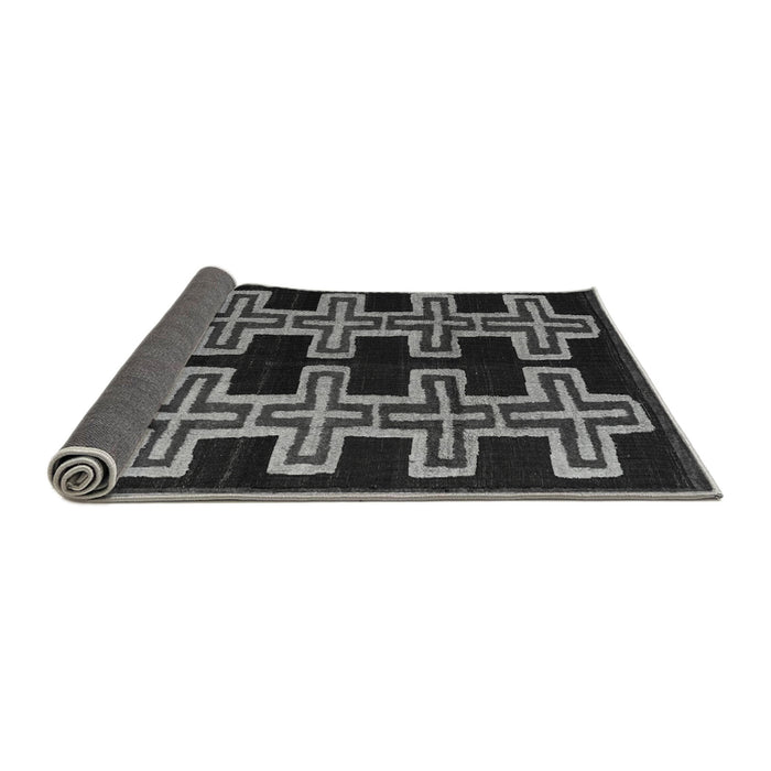 Sideview of Southwestern Gray Country Rug, abs4576gry