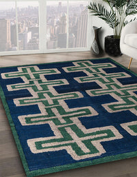 Abstract Camouflage Green Southwestern Rug, abs4576