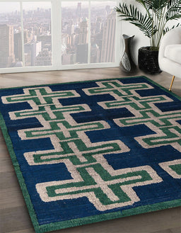 Abstract Camouflage Green Southwestern Rug in Family Room, abs4576
