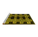 Sideview of Machine Washable Southwestern Yellow Country Rug, wshabs4576yw