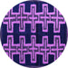 Round Machine Washable Southwestern Purple Country Area Rugs, wshabs4576pur