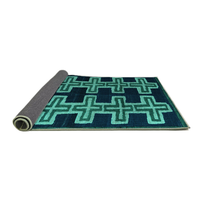Sideview of Southwestern Turquoise Country Rug, abs4576turq