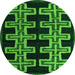 Round Southwestern Green Country Rug, abs4576grn