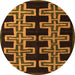 Round Southwestern Orange Country Rug, abs4576org