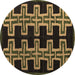 Round Southwestern Brown Country Rug, abs4576brn