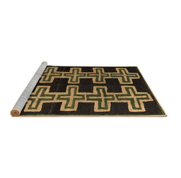 Sideview of Machine Washable Southwestern Brown Country Rug, wshabs4576brn