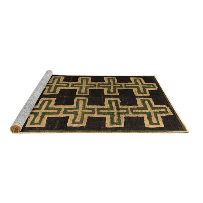 Sideview of Machine Washable Southwestern Brown Country Rug, wshabs4576brn
