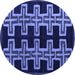 Round Southwestern Blue Country Rug, abs4576blu