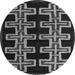 Round Machine Washable Southwestern Gray Country Rug, wshabs4576gry