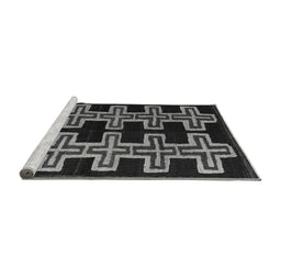 Sideview of Machine Washable Southwestern Gray Country Rug, wshabs4576gry