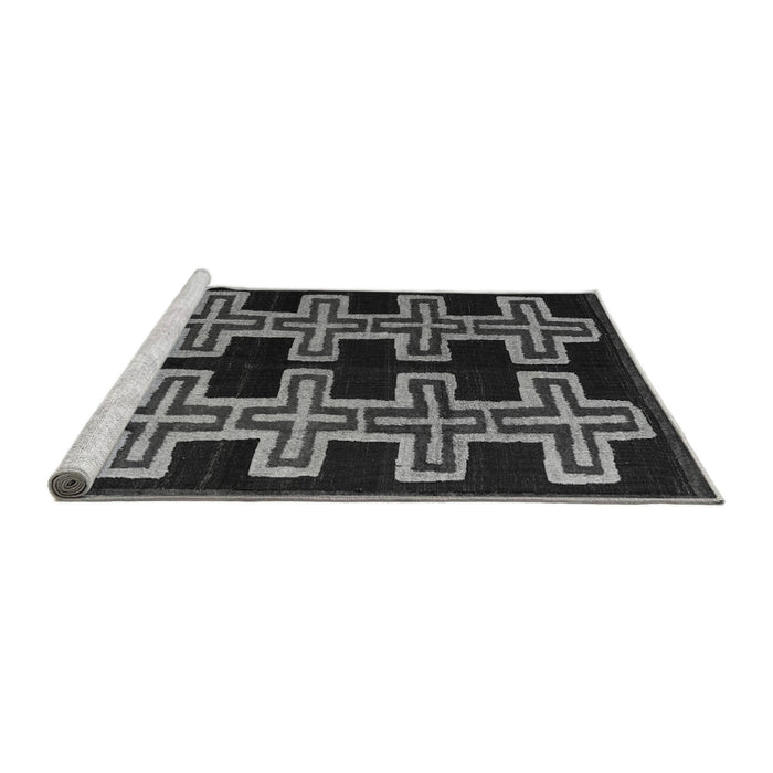 Sideview of Machine Washable Southwestern Gray Country Rug, wshabs4576gry