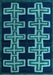 Machine Washable Southwestern Light Blue Country Rug, wshabs4576lblu